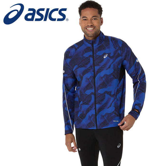 【 アシックス asics 】【 ウェア 】 ランニング パッカブル ジャケット メンズ ROAD ロード LITE-SHOW アウター ウェア 2011D358 (001) パフォーマンスブラック/ダークコバルト [250731][amz]