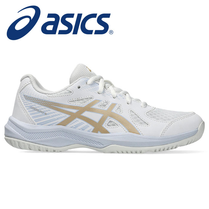 【 アシックス asics 】【 シューズ 靴 】 ジュニア バレーボールシューズ UPCOURT アップコート 6 GS 子供 こども 小学生 バレーボール シューズ 1074A045 (103) ホワイト/シャンパン [251012][amz]