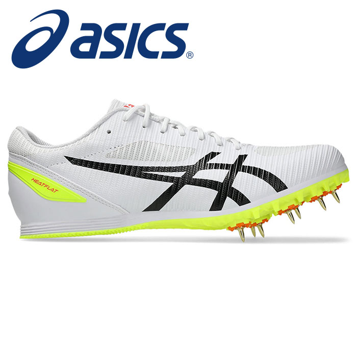★オールウェザー/土トラック兼用モデル★【 アシックス  asics 】【 シューズ 靴 】 陸上 スパイク HEATFLAT ヒートフラット 12 短距離 ハードル 跳躍種目 メンズ レディース 男女兼用 1093A195 (101) ホワイト/セーフティーイエロー [250314][amz] 父の日