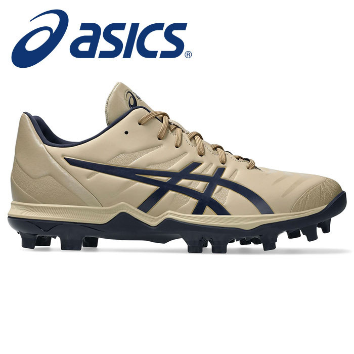 ★グリップ力が向上！足への負担も軽減★【 アシックス asics 】【 シューズ 靴 】 野球 ポイント スパイク GOLDSTAGE FANG ゴールドステージ ファング スタッドスパイク メンズ シューズ 1121A067 (201) ウッドクレープ/ミッドナイト [250314][amz]