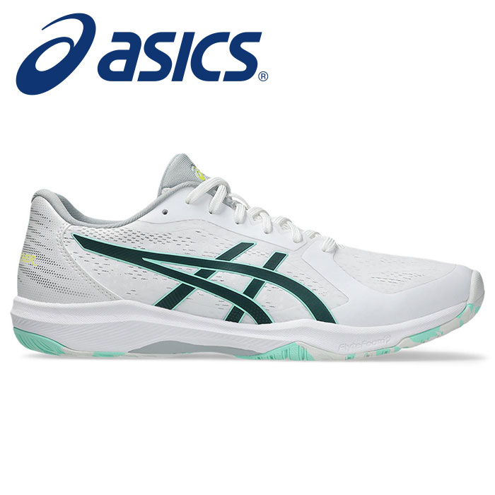【 2026年 春夏モデル】【 アシックス asics 】【 シューズ 靴 】 卓球 シューズ DYNAFEATHER ダイナフェザー メンズ レディース 男女兼用 2E インドア 1073A064 (102) ホワイト/ダークネプチューン [260419][amz]｜アスリート　ステージ