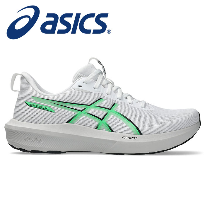 【 2026年 春夏模範例】【 アシックス  asics 】【 シューズ 靴 】 駈けっくらシューズ GT-1000 14 メンズ 駈けっくら 1011C077 (101) 白いこと/バイタルグリーン [260129][amz] 父の日