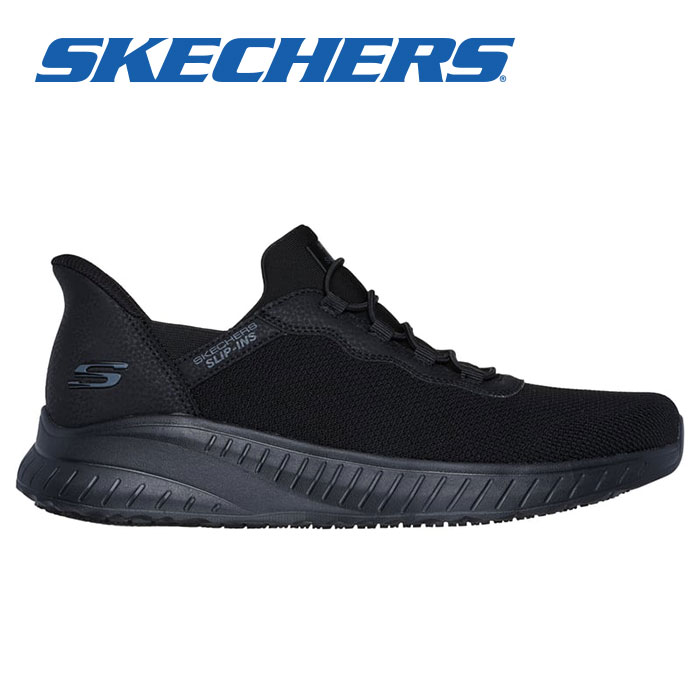 【 スケッチャーズ SKECHERS 】【 シューズ 靴 】 メンズ スニーカー ワイド スリップインズ ワーク スクワッド カオス SR スティヴィグ 作業靴 シューズ 靴 200254W (BLK) ブラック [ten][250730][amz]｜アスリート　ステージ