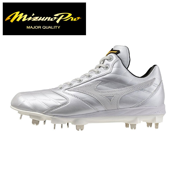 ★球速が速くなるスパイク★【 2026年 春夏モデル】【 ミズノプロ Mizuno Pro 】【 シューズ 靴 】 野球 金具 スパイク スピードレボ プロ 2 2E 白 高校野球 ひも 紐 11GM260001 ホワイト&times;ホワイト [ten][260124][amz]｜アスリート　ステージ