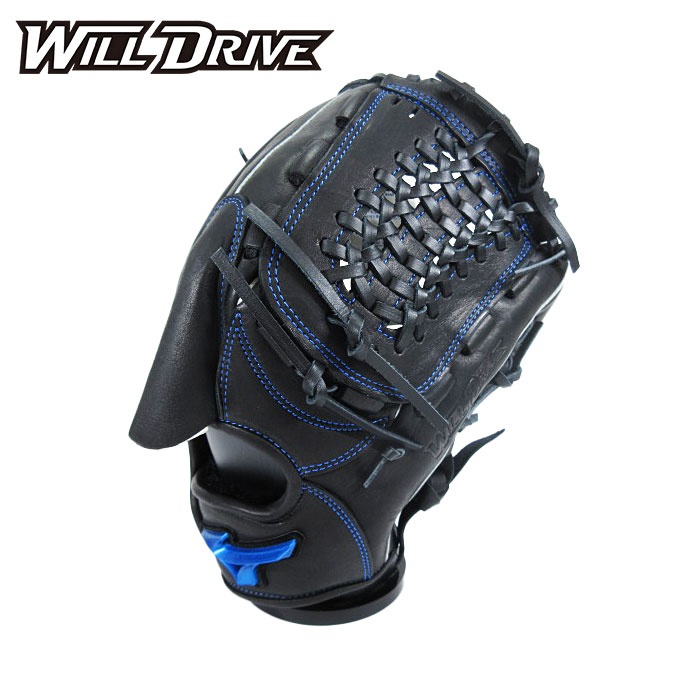 [型付け1円(オプション含む)]★すぐ使える柔らかい皮革★【 ミズノ MIZUNO 】【 グラブ グローブ 】 野球 一般 軟式 グローブ 投手 ウィルドライブ ブルー 右投げ ピッチャー 1AJGR32901 (09) ブラック [ten][250123][刺繍可][amz]