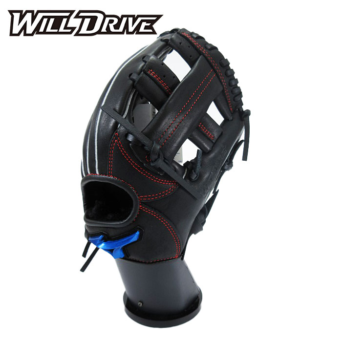 [型付け1円(オプション含む)]★コンパクトサイズ★【 ミズノ MIZUNO 】【 グラブ グローブ 】 野球 ジュニア 軟式 グローブ オールラウンド ウィルドライブ ブルー 右投げ 少年野球 ミズノ 1AJGY32630 (09) ブラック [ten][250323][刺繍可][amz]