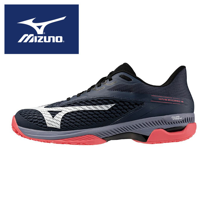 ★粘土/砂入り口・入口人工芝厚地の外套用★【 ミズノ  MIZUNO 】【 シューズ 靴 】 庭球シューズ ウエーブエクシード 6 OC メンズ レディース 男女兼用 オムニ 粘土 庭球 シューズ 61GB251205 薄墨色×コーラル [ten][250625][amz] 父の日
