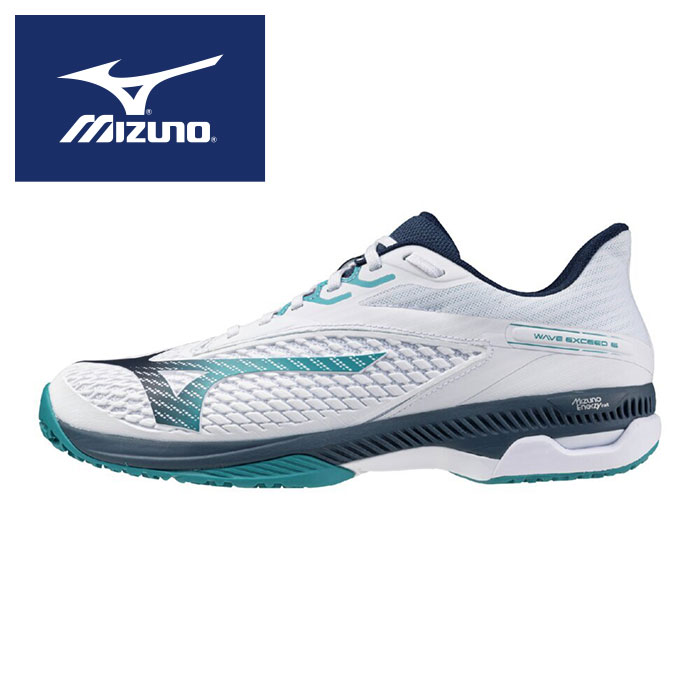 ★クレー/砂入り人工芝コート用★【 ミズノ MIZUNO 】【 シューズ 靴 】 テニスシューズ ウエーブエクシード 6 ワイド OC メンズ レディース 男女兼用 オムニ クレー 3E テニス シューズ 61GB251318 ホワイト×ネイビー [ten][250625][amz] 10,147円