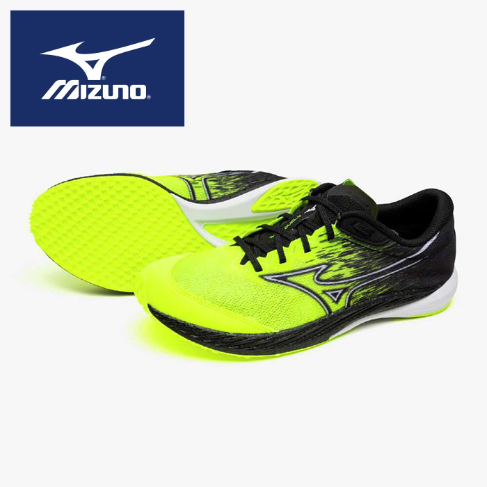 【 ミズノ  MIZUNO 】【 シューズ 靴 】 地面 レーシングシューズ ウエーブデュエル 4 メンズ レディース 男女兼用 駅伝 シューズ 駈けっくらシューズ 2E U1GD255004 黄色×白いこと×黒いこと [ten][250123][amz] 父の日