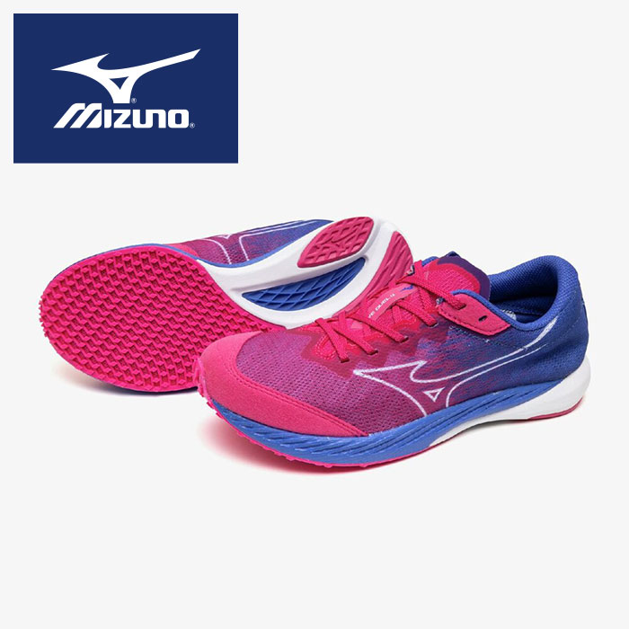 【 2026年 春夏ひな形】【 ミズノ  MIZUNO 】【 シューズ 靴 】 大地 レディース レーシングシューズ ウエーブデュエル 4 2E 駈けっくらシューズ ランシュー 駅伝 U1GE255021 さくら色×白いこと×米国海軍 [ten][260124][amz]