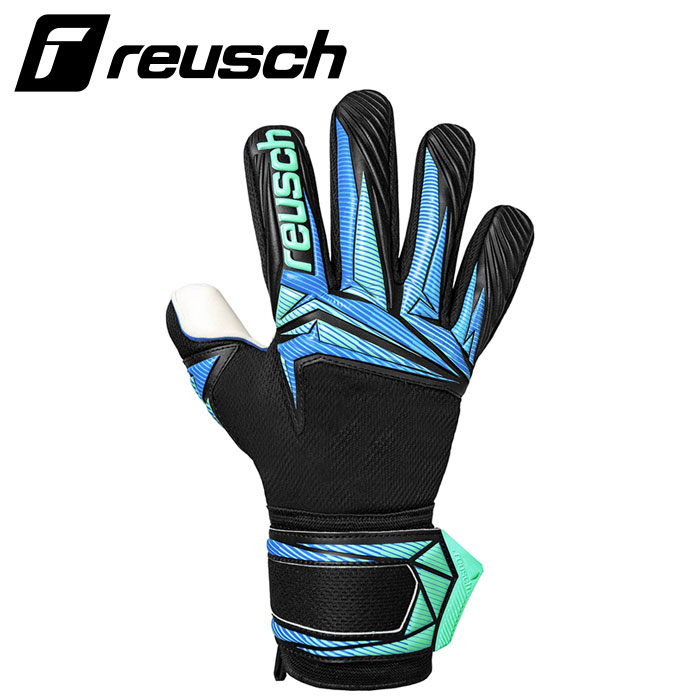 【 2026年 春夏モデル】【 ロイシュ reusch 】【 手袋 グローブ 】 サッカー キーパーグローブ アトラクト リグリップ NC メンズ レディース 男女兼用 キーパー 5660535 (7272) ブラック/オーシャンライト [260312][amz]｜アスリート　ステージ