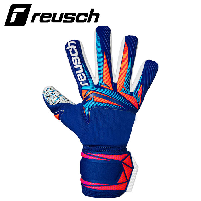 【 2026年 春夏モデル】【 ロイシュ reusch 】【 手袋 グローブ 】 サッカー キーパーグローブ アトラクト フュージョン NC メンズ レディース 男女兼用 キーパー 5670905 (4126) ブルー/ホワイト/オレンジ [260312][amz]｜アスリート　ステージ