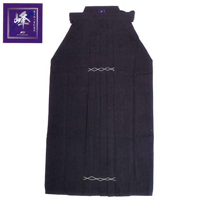 剣道着袴 はかま ミツボシ 峰 特価sale セール価格 剣道 送料無料 峰格闘技 武術銀印 正藍染極適合身長 150 165cm前後 00 湯通しh013 H 013 12 刺繍可 アスリートステージh H H H