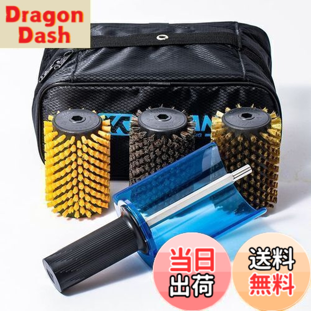 【貨物輸送無料】XCMAN スノーボード用ナイロン、ブロンズ、キルク、馬毛毛はらい 円形交差点毛はらい、シングル矢がら(手持ち部分)の４点書き割り、100 粍長さ (ナイロン、ブロンズ、馬毛毛はらい、シングル矢がら(手持ち部分))