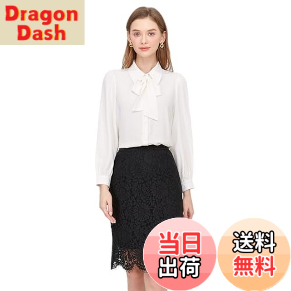 【送料無料】[VOZZA] リボンタイ 取り外し可能 ブラウス レディース ボウタイ シフォン ノーアイロン シャツ 女性 ぼうたい 無地 ノンアイロン ワイシャツ スーツ インナー オフィス 事務 就活 リクルート 入学 仕事 卒業 2way