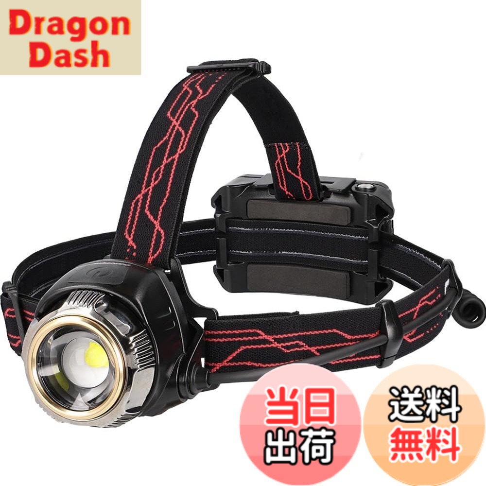 【送料無料】GENTOS(ジェントス) LED ヘッドライト USB充電式 【明るさ550-1500ルーメン/実用点灯7-15時間/後部認識灯】 専用充電池または単3形電池4本 (別売り) 使用 Gシリーズ GH-201RG/GH-203RG/GH-280RG/GH-300RG/GA-22/GA-23 色：ブラック