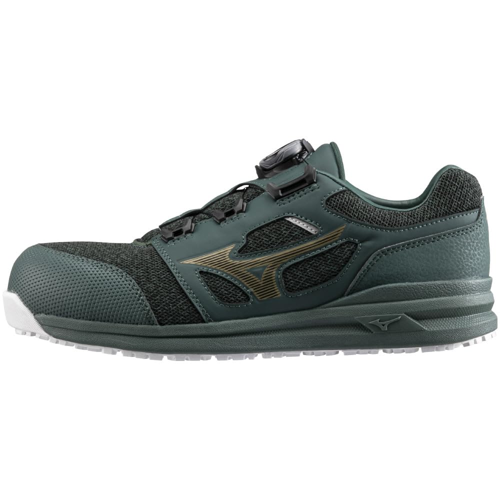 【貨物輸送無料】MIZUNO(ミズノ) メンズ 安全性のある靴 オールマイティ LS252L BOA細工物シューズ 色：緑であることxゴールド、大きさ：29.0 珊 3E