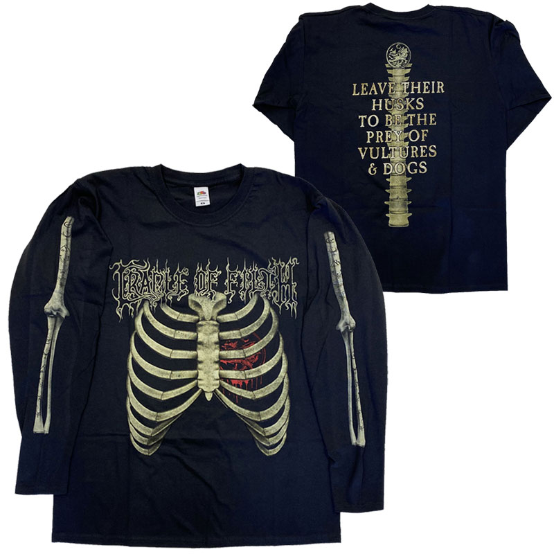 クレイドル オヴ フィルス・CRADLE OF FILTH・SKELETON・長袖・ロングスリーブ・長袖Tシャツ・メタルTシャツ・オフィシャル ロックTシャツ