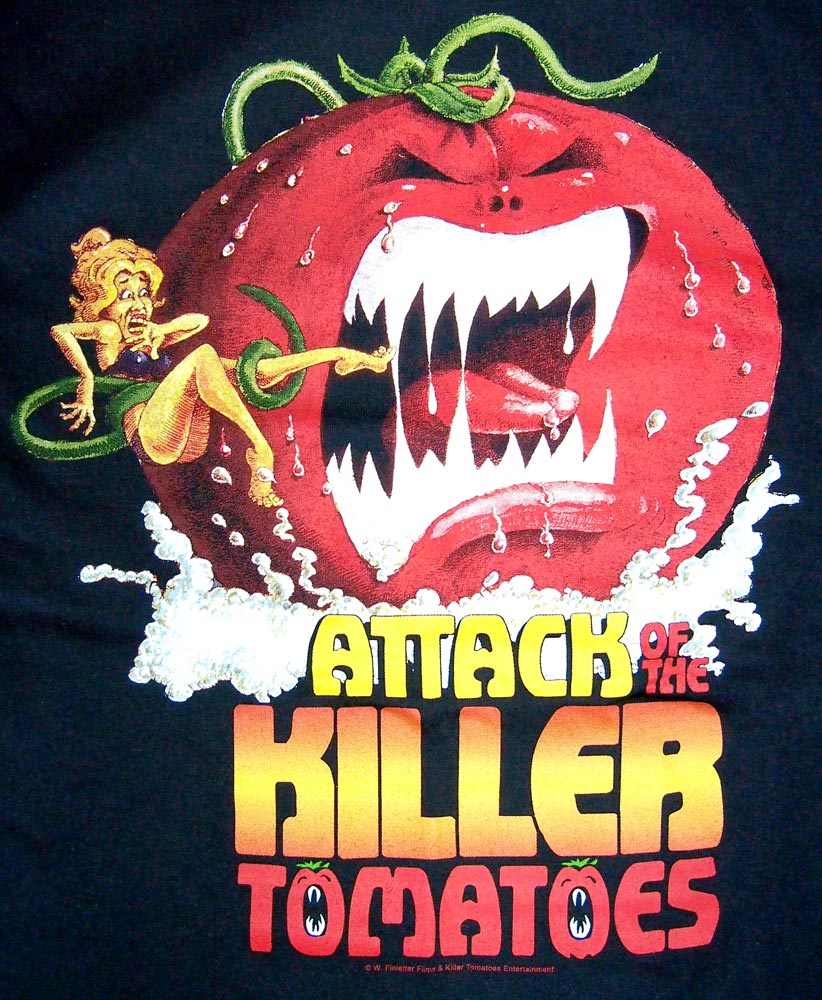 Нападение помидоров. Атака помидоров-убийц Постер. Вторжение помидоров-убийц.