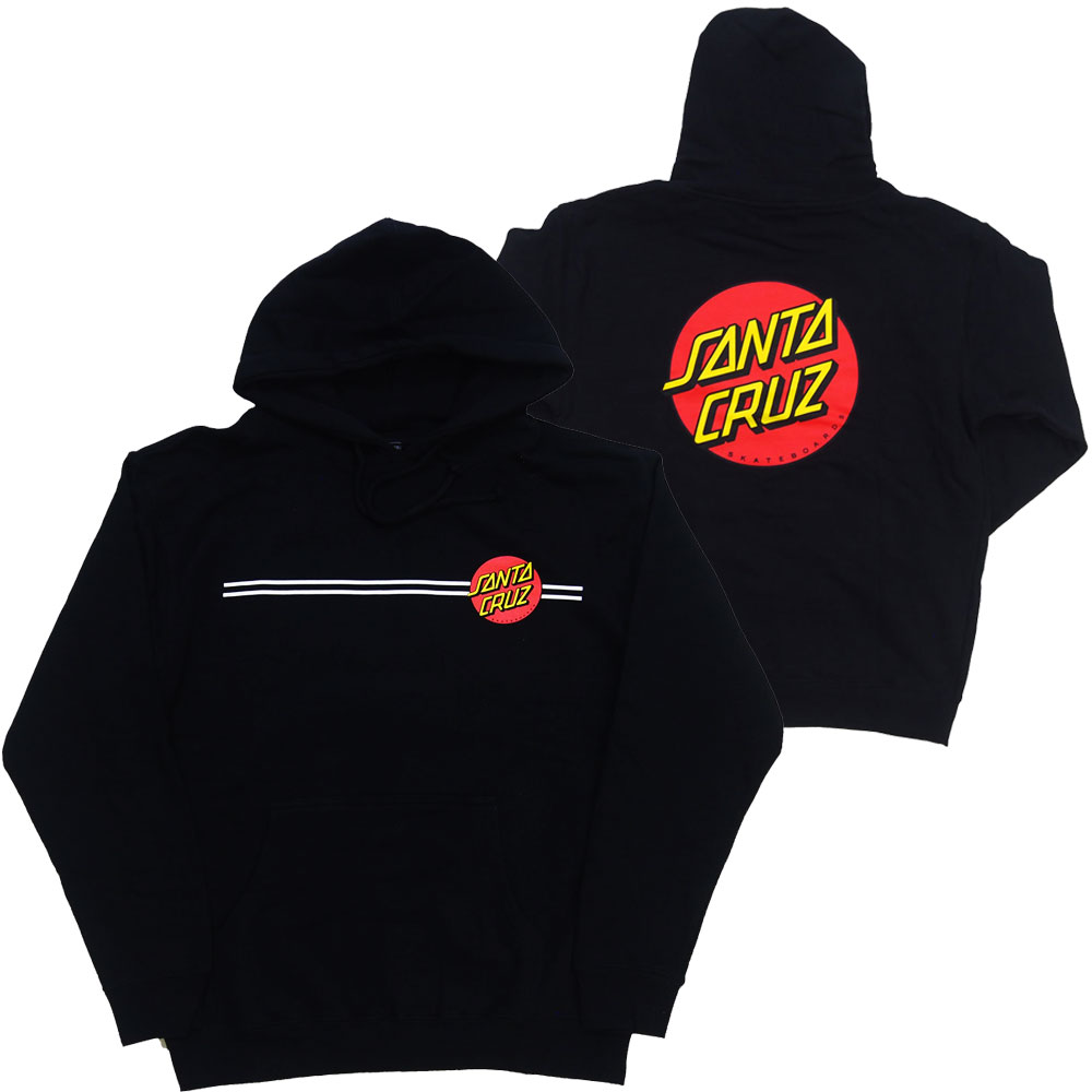 SANTA CRUZ・サンタクルーズ・CLASSIC DOT・ブラック・パーカー・プルオーバー・かぶりパーカー ブランド正規品