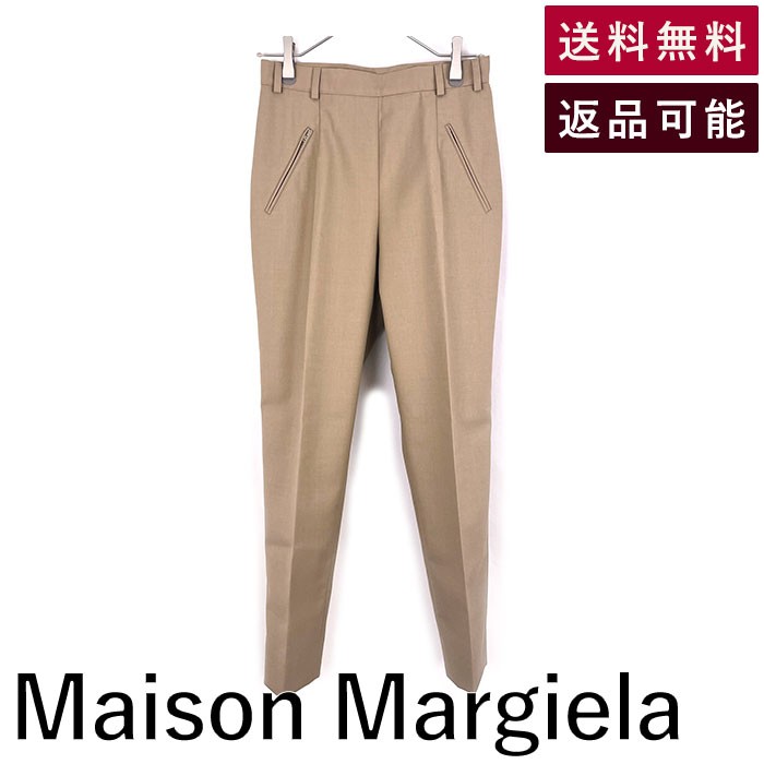 【中古】メゾンマルジェラ Maison Margiela テーパードパンツ ご機嫌酉の方角 窈窕たる 美影ぼうし ベージュ系 貨物輸送無料 S53700 h0315h009 返品可 古着 中古 ブランド名古着DB