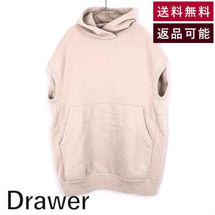 【中古】ドゥロワー Drawer フード付きベスト 12Gウールカシミヤフーデッドノースリーブニット ベージュ系 送料無料 6518-199-0439 h0430m00324 返品可 古着 中古 ブランド古着DB|ブランド古着DB