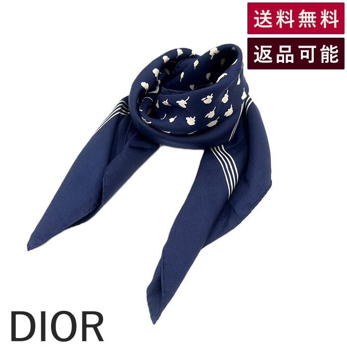楽天市場】クリスチャン・ディオール 大判 シルク スカーフ ブラック
