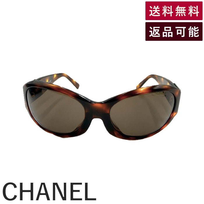 【中古】シャネル CHANEL サングラス サイドロゴ付き べっ甲 ブラウン系 箱付き 送料無料 i0522lq022132 返品可 古着 中古 ブランド古着DB