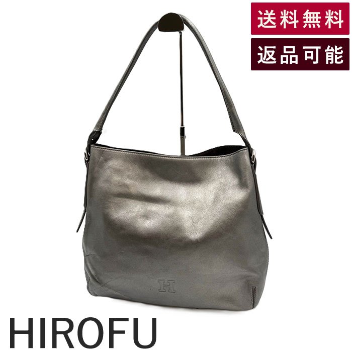 【中古】ヒロフ HIROFU ショルダーバッグ ワンショルダー レザー メタリック シルバー系 送料無料 i0429wq02520 返品可 古着 中古 ブランド古着DB