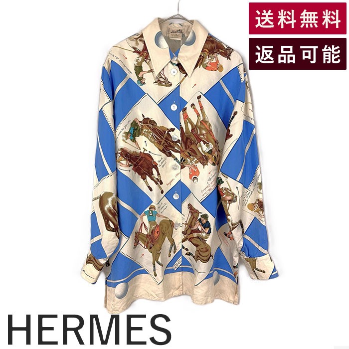 楽天市場】【エルメス】Hermes ゴルチエ期 シルクシャツ ブラウス 馬具
