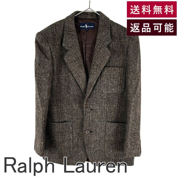 【中古】Ralph Lauren ラルフローレン ツイード テーラードジャケット ヘリンボーン ウール 送料無料 C-TK-6427 i0619wq00810 返品可 古着 中古 ブランド古着DB