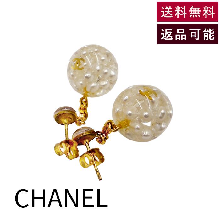 【中古】シャネル CHANEL フェイクパール ピアス ゴールド ココマーク ヴィンテージ調 送料無料 i1029pq01775 返品可 古着 中古 ブランド古着DB