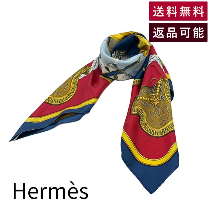 【中古】エルメス HERMES カレ90 盛装の馬 GRAND APPARAT スカーフ シルク100％ 送料無料 j0213aq009121 返品可 古着 中古 ブランド古着DB