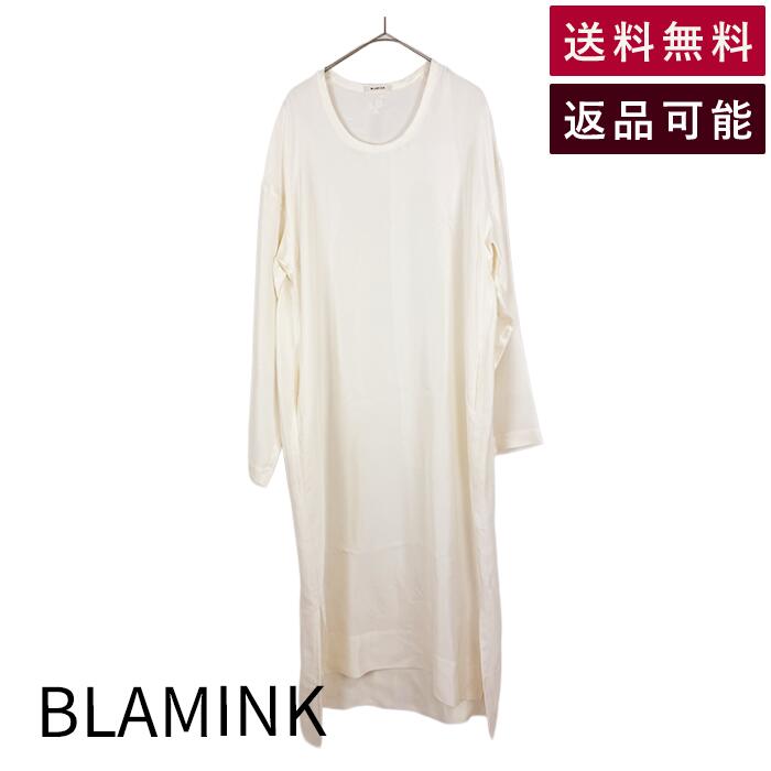 【中古】BLAMINK ブラジャーミンクのコート 地絹衣装 白いこと ロング丈 長袖 レディース 飛び切り原材料 貨物輸送無料 7939－299－0003 j0128n00490 返品可 古着 中古 ブランド名古着DB