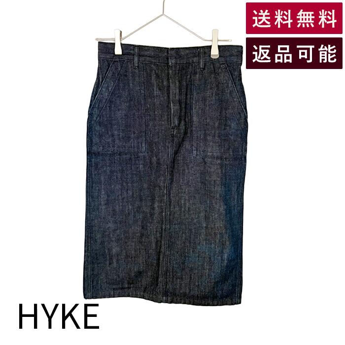 【中古】ハイク HYKE デニムスカート インディゴ コットン100% 日本製 サイズ2 送料無料 181-14033 i1031h0128 返品可 古着 中古 ブランド古着DB