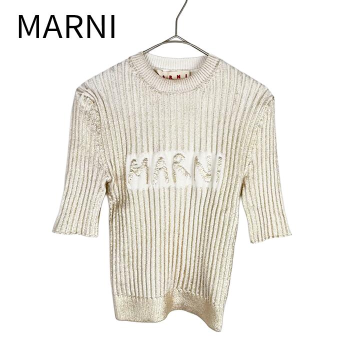 【中古】MARNI ロゴ 半袖リブニット ゴールド 36 イタリア製 送料無料 GCMD0525EQ j0310h00820 返品可 古着 中古 ブランド古着DB｜ブランド古着ＤＢ 14,850円