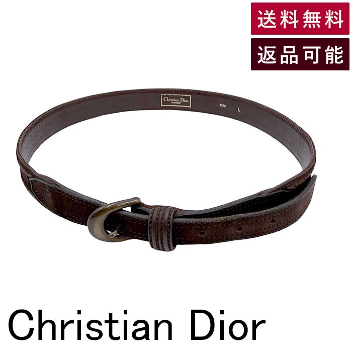 【中古】ディオール Christian Dior なめし革三尺帯 赤銅色 貨物輸送無料  j0405oq01430 返品可 古着 中古 ブランド名古着DB