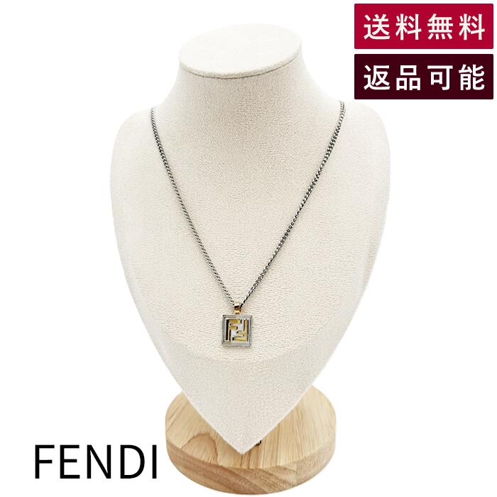 【中古】FENDI フェンディ FFロゴ ネックレス シルバー&times;ゴールド 目黒蓮着用モデル 送料無料 j0405oq044140 返品可 古着 中古 ブランド古着DB｜ブランド古着ＤＢ