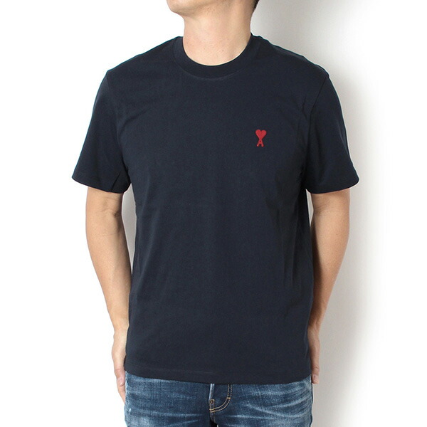 26SSモデル アミ アレクサンドル マテュッシ AMI Alexandre Mattiussi メンズ AMI DE COEUR Tシャツ【430 BLEU NUIT】 BFUTS035.724 430/【2026SS】m-tops