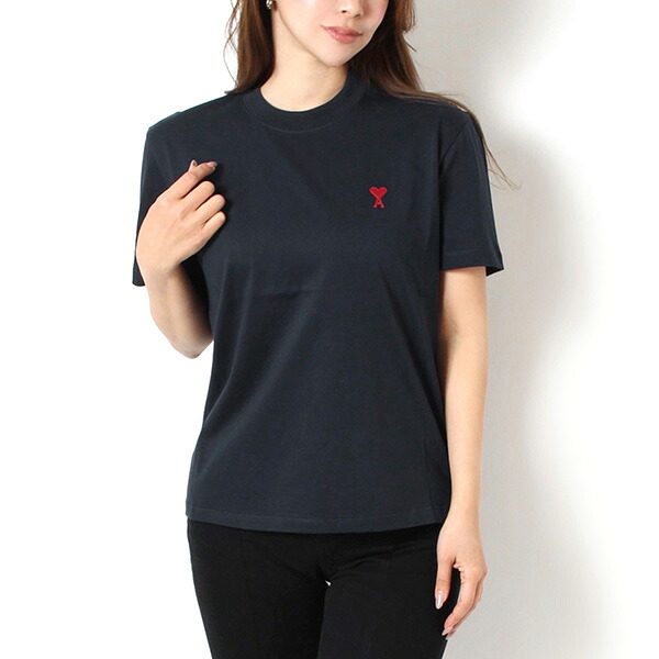 26SS模範例意中の女 アレクサンドル マテュッシ AMI Alexandre Mattiussi レディース AMI DE COEUR プルオーバー【430 BLEU NUIT】BFUTS035.724 430/【2026SS】l-tops