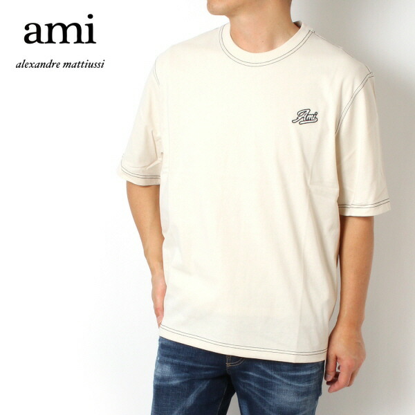25SSモデル アミ AMI Alexandre Mattiussi  レディース シグネチャーロゴ Tシャツ【136 CREAM】 HTS029.JE0118  136/【2025SS】l-tops 楽天市場】【サマーセール】25SSモデルアミ アレクサンドル