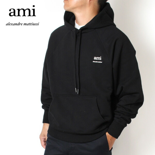 24AWモデル アミ アレクサンドル マテュッシ AMI Alexandre Mattiussi メンズ ロゴプリント プルオーバーパーカー【BLACK】 USW224.747 001/【2024-25AW】m-tops 26,085円