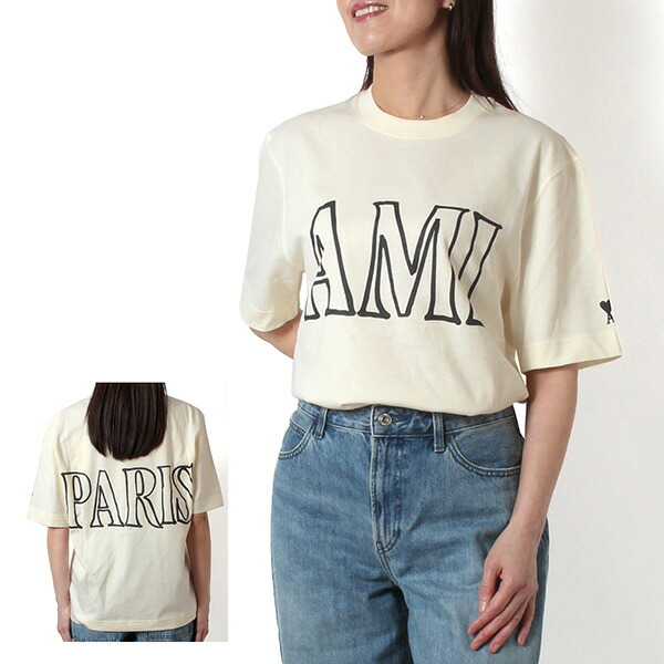26SSモデル アミ アレクサンドル マテュッシ AMI Alexandre Mattiussi レディース AMI PARIS Tシャツ【136 WHITE CREAM】 UTS380.726 136/【2026SS】l-tops