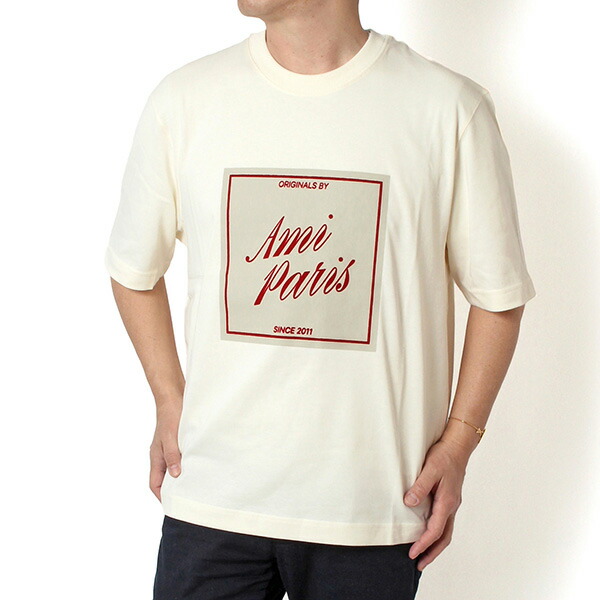 26SS青写真意中の女 アレクサンドル マテュッシ AMI Alexandre Mattiussi メンズ AMI PARIS HERITAGE プルオーバー【136 WHITE CREAM】UTS385.726 136/【2026SS】m-tops
