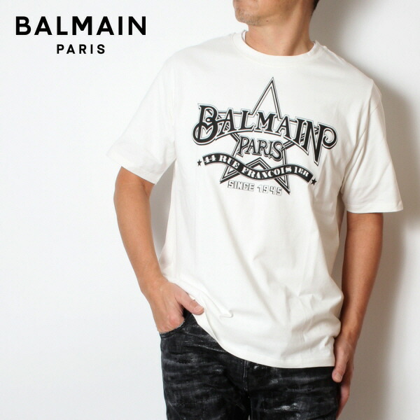 バルマン BALMAIN メンズ BALMAIN スターTシャツ【ホワイト】 CH1EG000GD29 GAB/【2024SS】m-tops