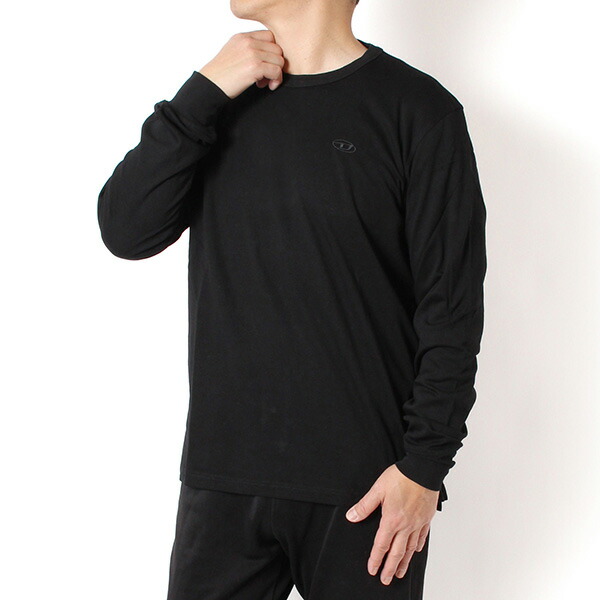 25AW模範例ディーゼル DIESEL 長袖ティーシャツ カットソー T-ADJUST-LS-SLITS-R17【黒いこと】A18142 0AIJU 9XX/【2025-26AW】m-tops トップス-Tシャツ・カットソー