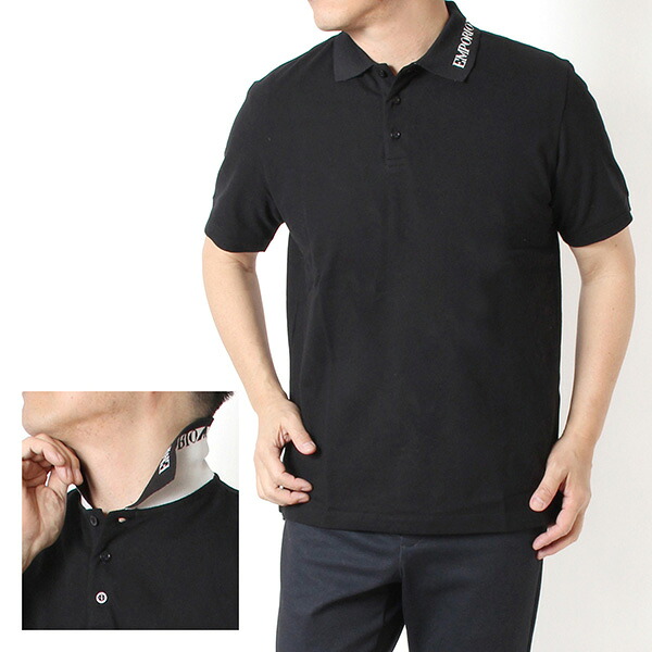 26SSモデルエンポリオアルマーニ EMPORIO ARMANI メンズ ポロシャツ 鹿の子織り 襟ロゴ【UC001 BLACK】EM000571 AF20425 UC001/【2026SS】m-tops｜drawers（ドロワーズ） 14,296円