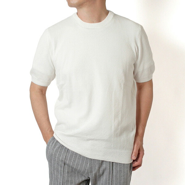 26SSモデルグランサッソ GRAN SASSO パイルＴシャツ【001 WHITE】57152 22106 001 WHITE/【2026SS】m-tops