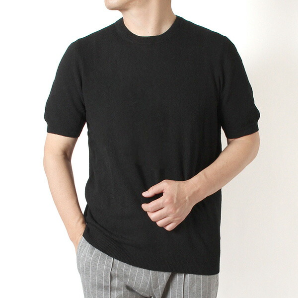 26SSモデルグランサッソ GRAN SASSO パイルＴシャツ【099 BLACK】57152 22106 099 BLACK/【2026SS】m-tops
