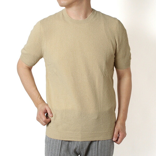 26SSモデルグランサッソ GRAN SASSO パイルＴシャツ【110 BEIGE】57152 22106 110 BEIGE/【2026SS】m-tops
